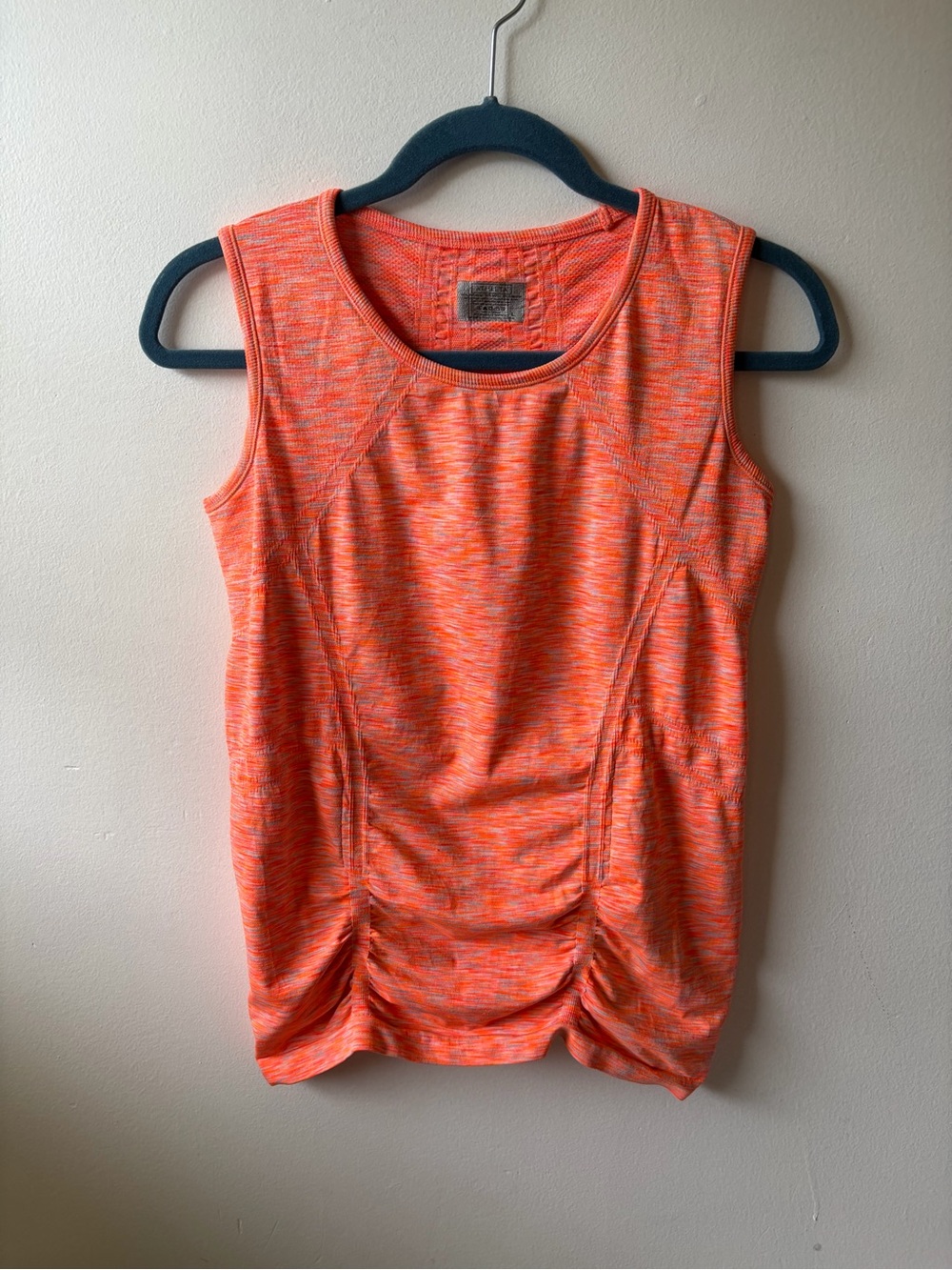 Athleta Orange Space-Dye Ruched Tank Top